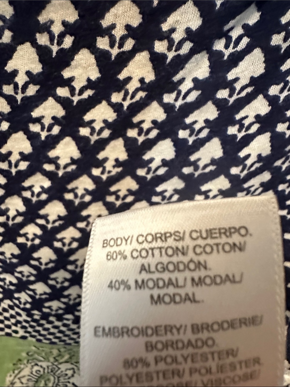 Lucky Brand Navy & Green Patterned Sleeveless Tank - Picture 5 of 5